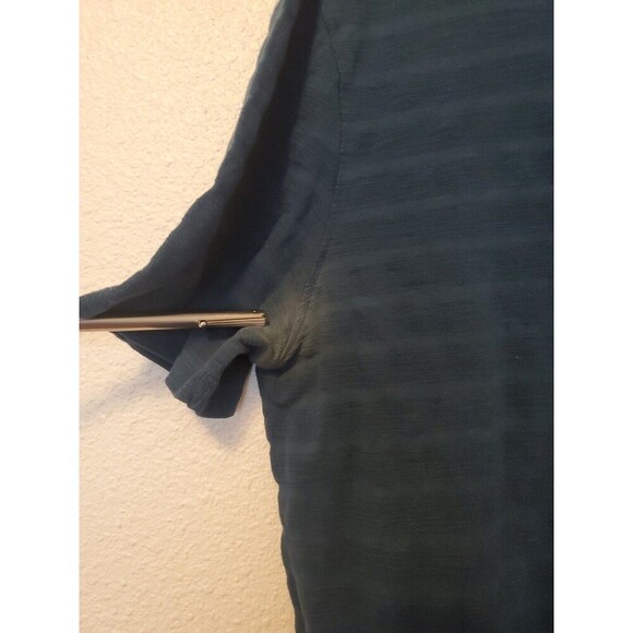 John Varvatos USA Mens Large Green Cotton Polo Shirt Stripes Made in Peru Flawed - Picture 10 of 16